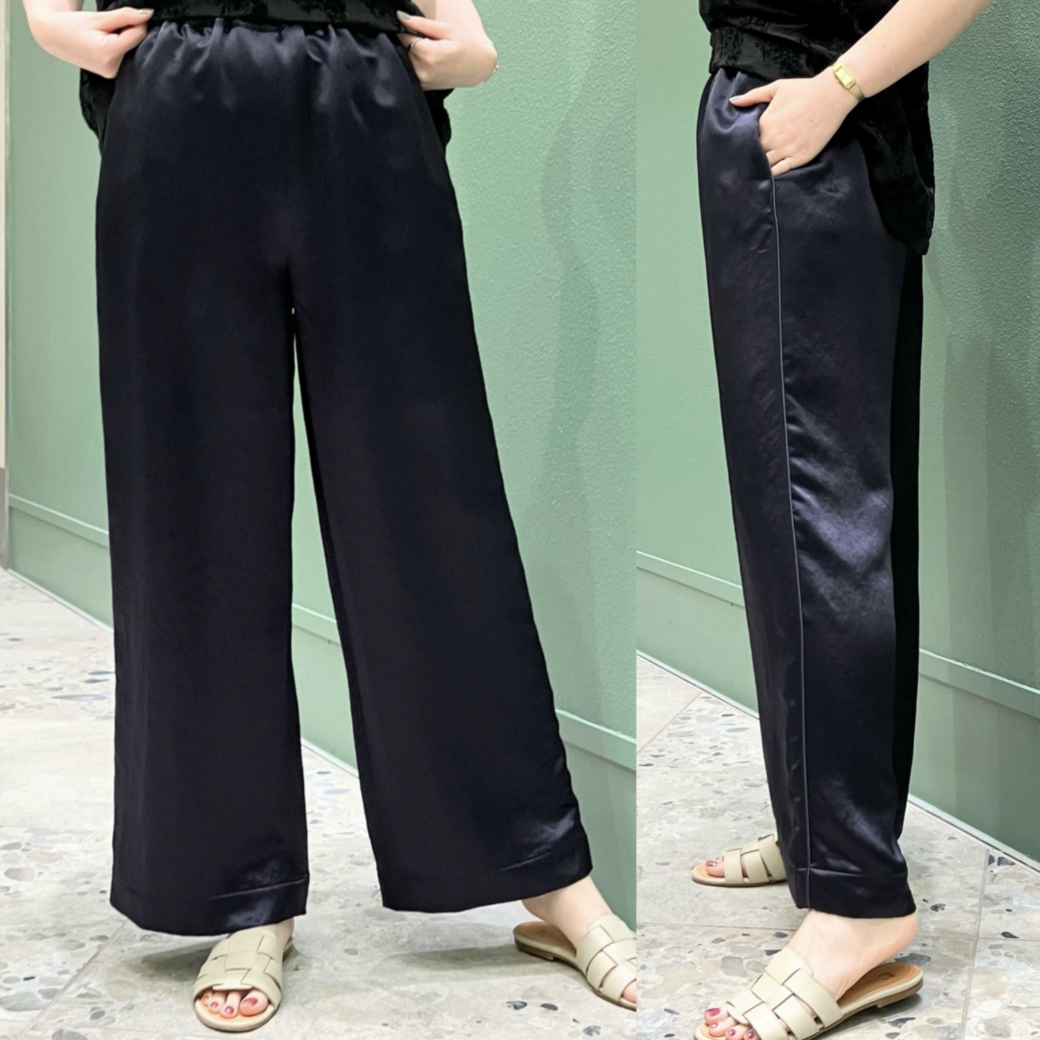 Demi-Luxe BEAMS〉アセテートサテンワイドパンツ | ショップ