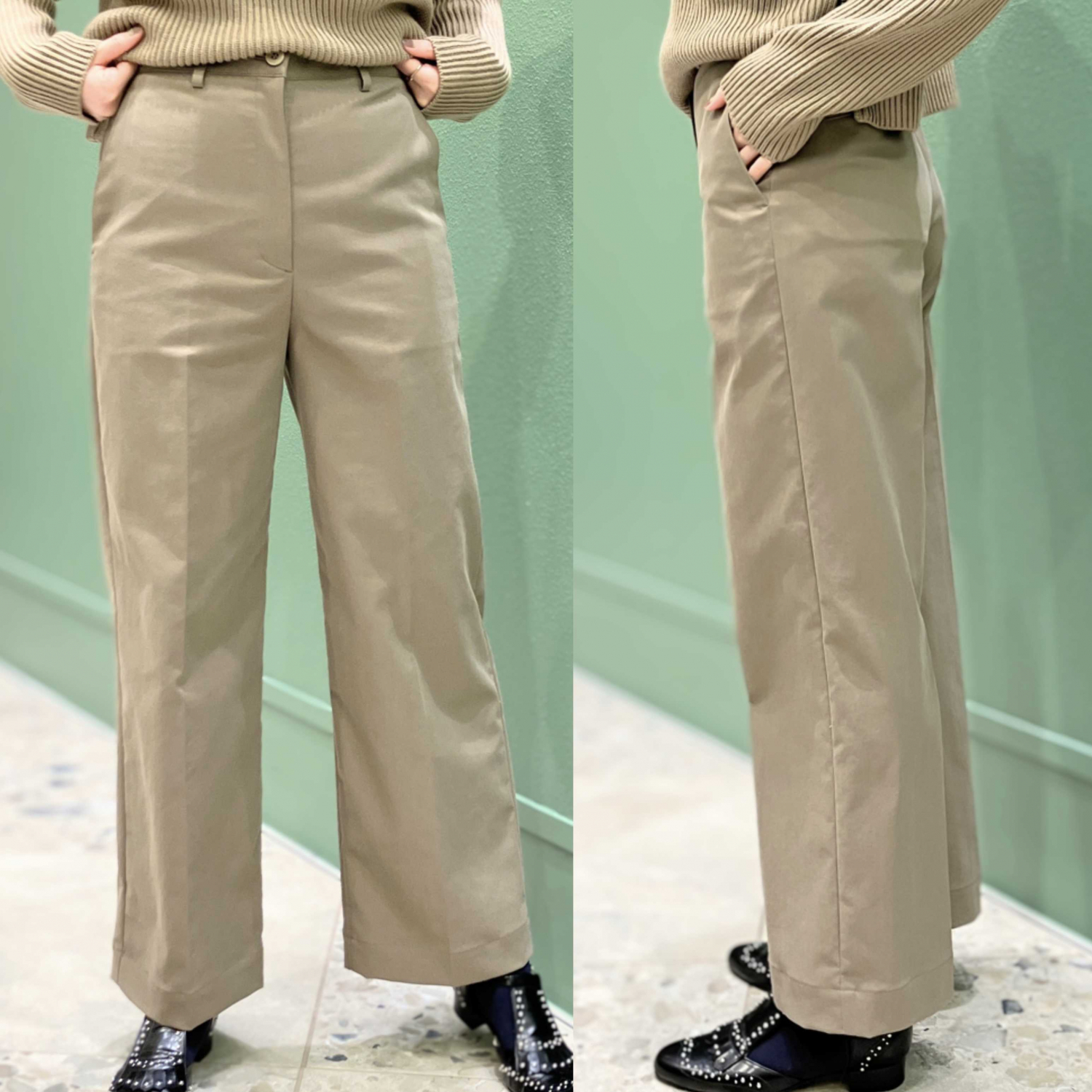 〈Demi-Luxe BEAMS〉ピーチツイルストレートパンツ