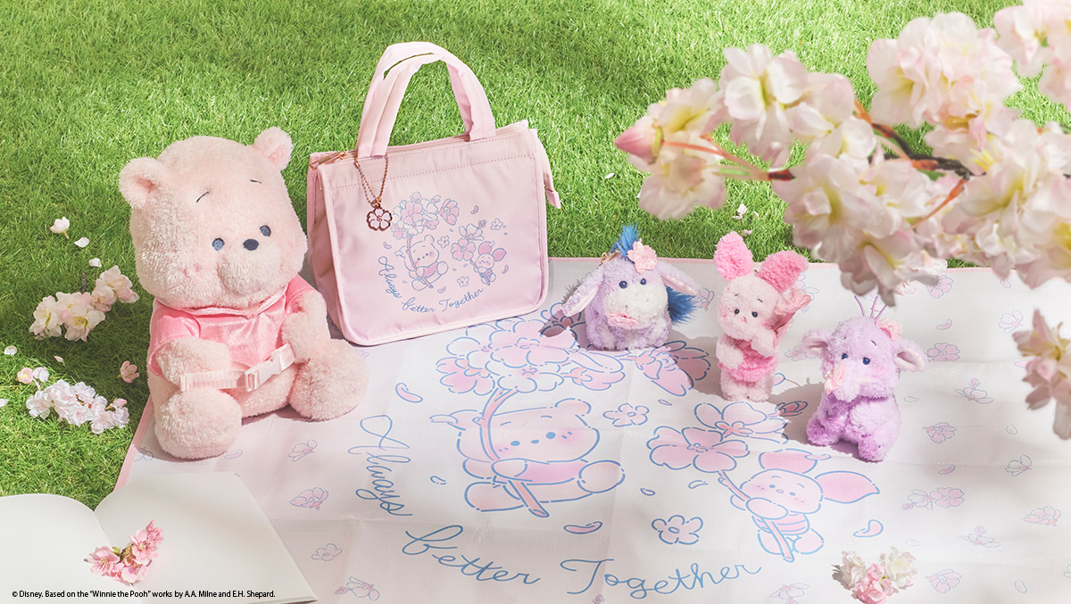 プーさんと仲間たちやディズニーキャラクターをデザインした、桜を