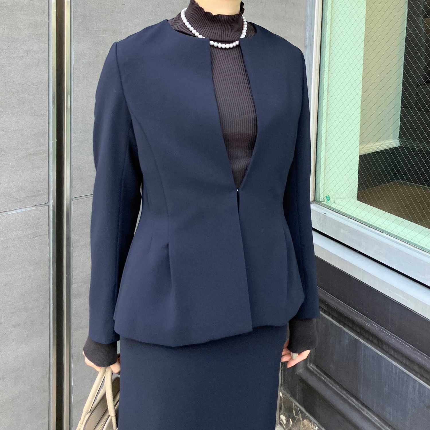 〈Demi-Luxe BEAMS〉トリアセペプラムジャケット・スカート