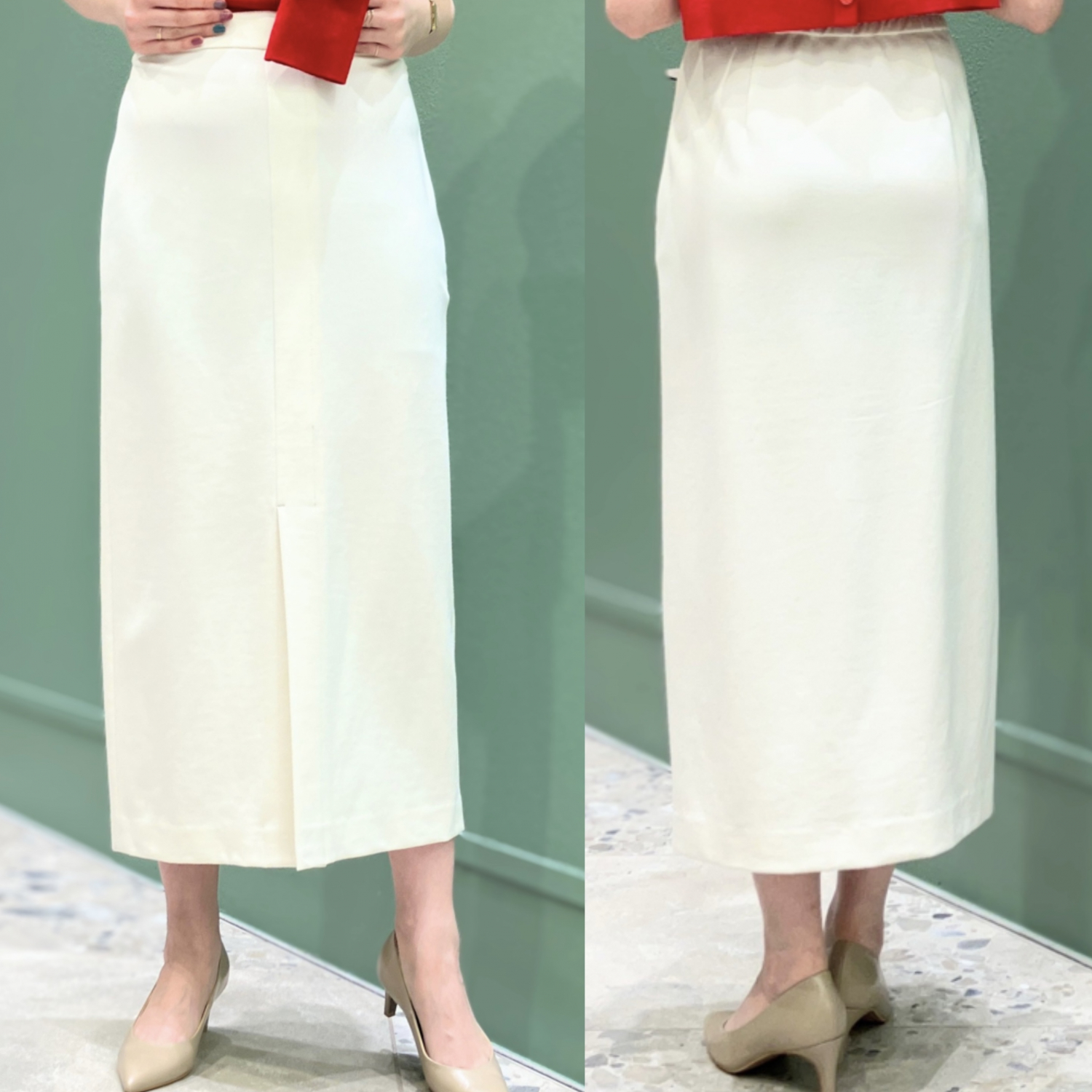 〈Demi-Luxe BEAMS〉ポンチフロントスリットスカート