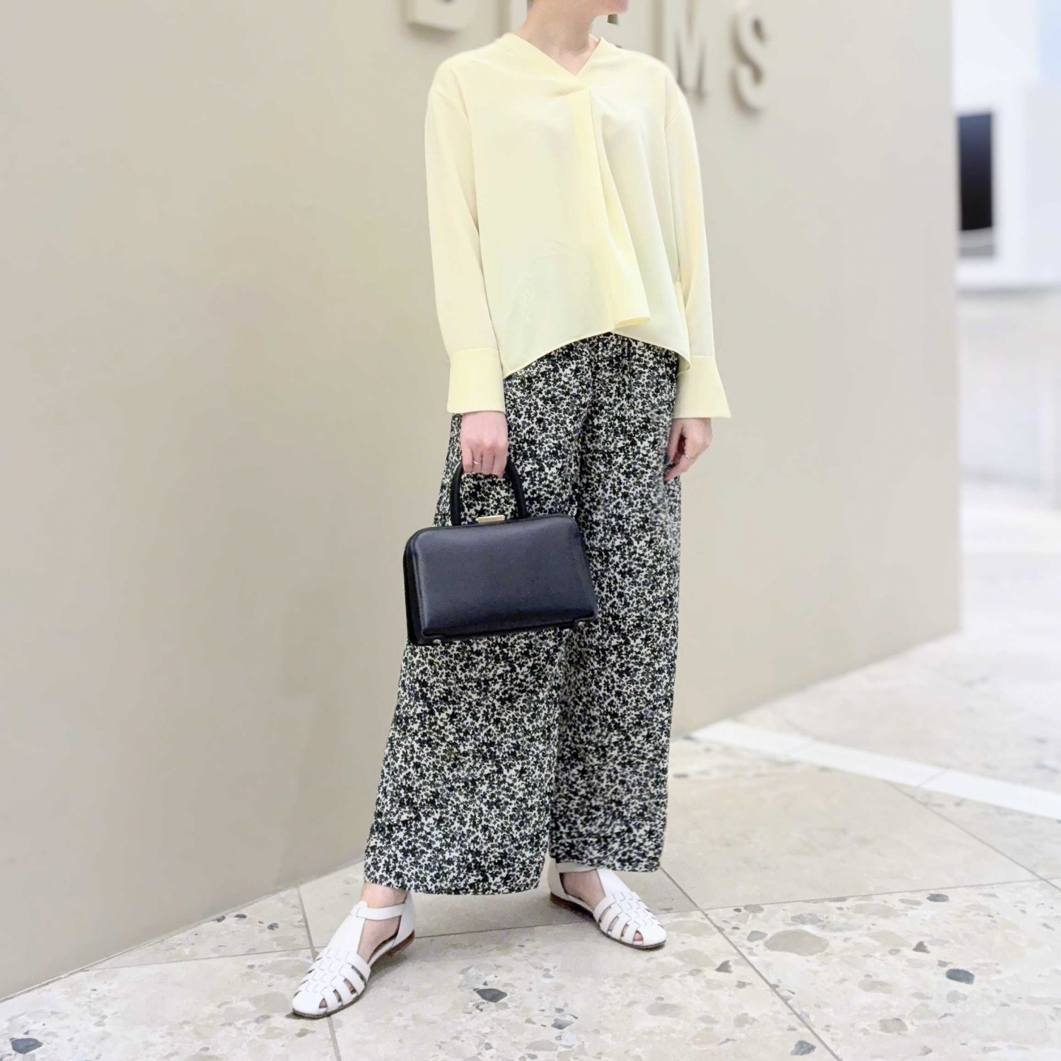 〈Demi-Luxe BEAMS〉ストレッチ サテン ブラウス