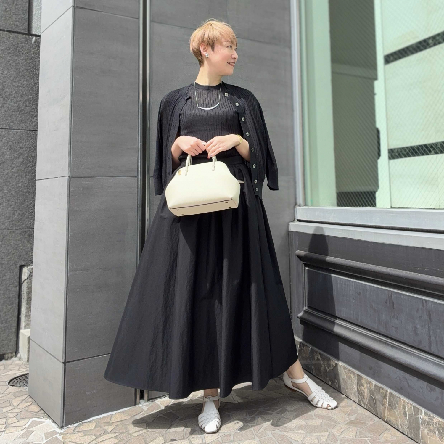 〈Demi-Luxe BEAMS〉 コットンナイロンタックギャザースカート