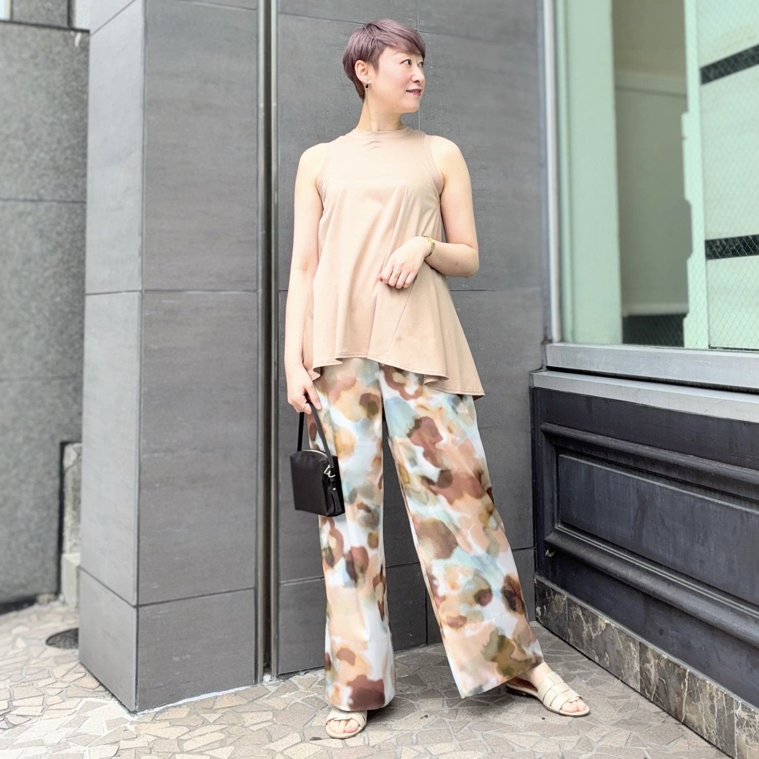 〈Demi-Luxe BEAMS〉ウォーターカラープリント イージーパンツ