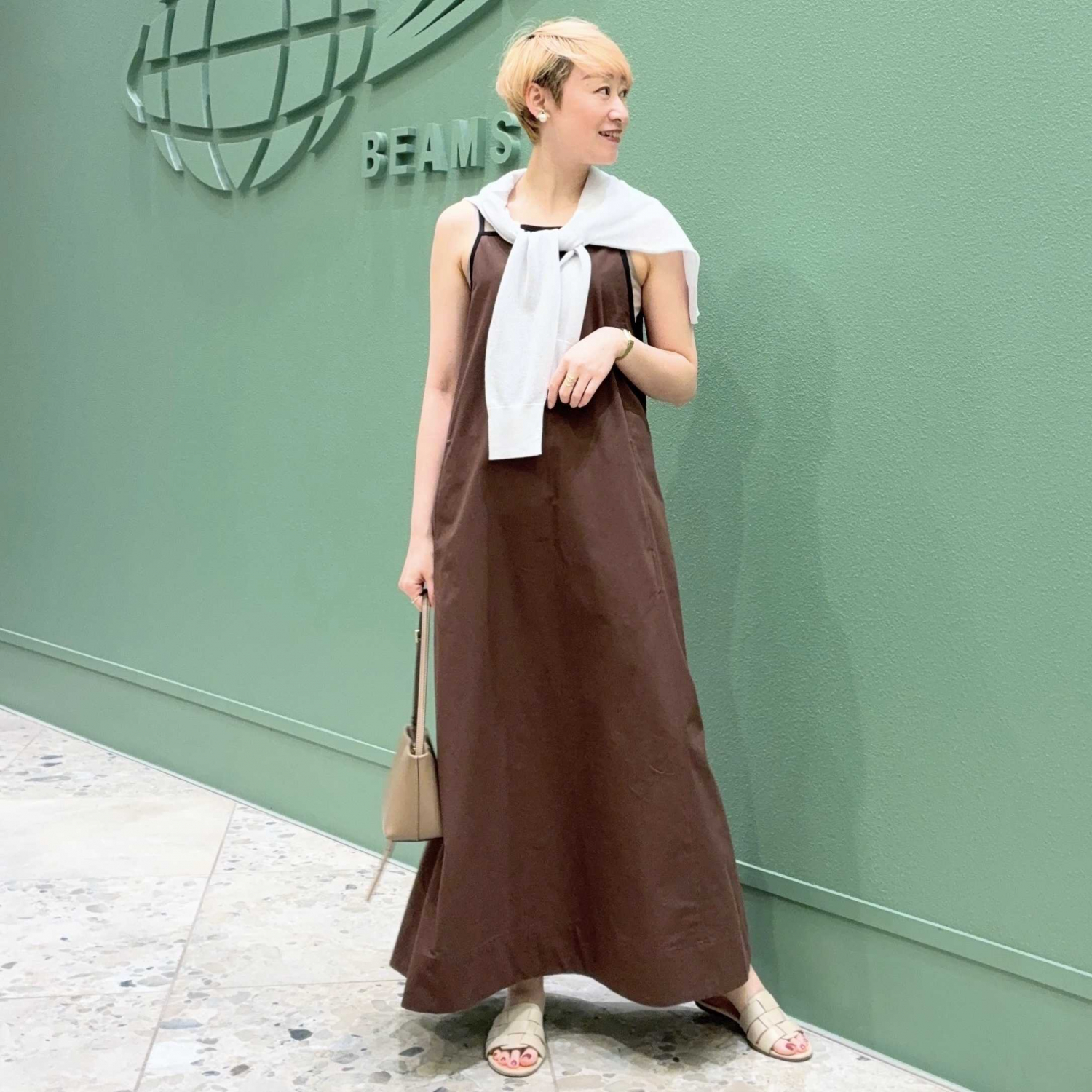 〈Demi-Luxe BEAMS〉コットンシルクフレアワンピース