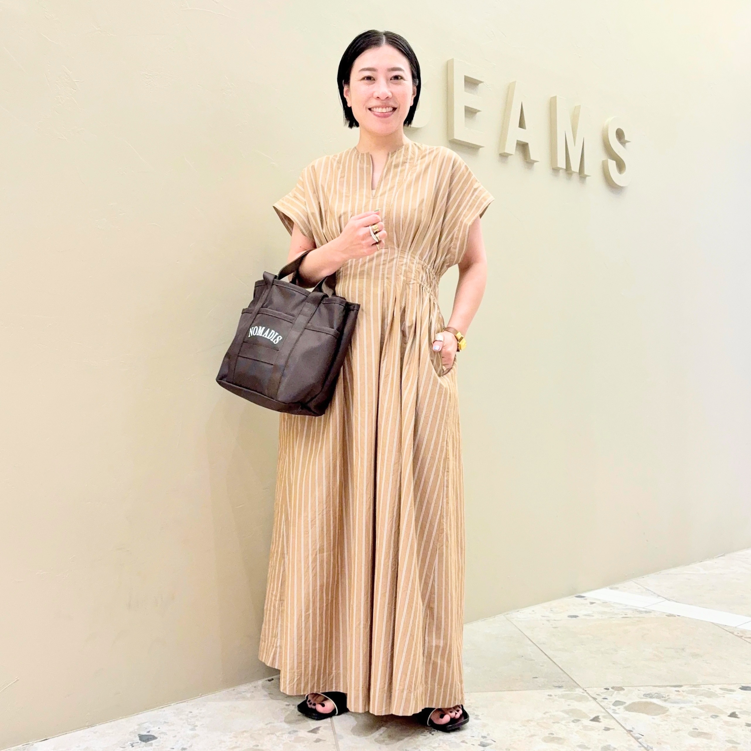 Demi-Luxe BEAMS〉ne Quittez pas/別注ポプリンタックワンピース